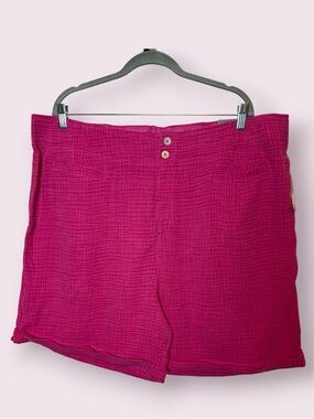 NWT Soft Surroundings Neon Pink 6” Shorts Gauzy Material Size 2X